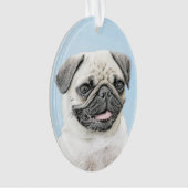 Pug schilderen - Kute Original Dog Art Ornament (voorkant)