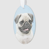 Pug schilderen - Kute Original Dog Art Ornament (voorkant)