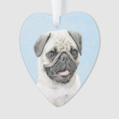 Pug schilderen - Kute Original Dog Art Ornament (voorkant)