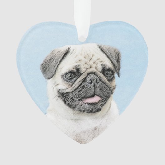 Pug schilderen - Kute Original Dog Art Ornament (voorkant)