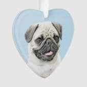 Pug schilderen - Kute Original Dog Art Ornament (voorkant)