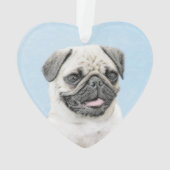 Pug schilderen - Kute Original Dog Art Ornament (achterkant)