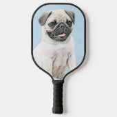 Pug schilderen - Kute Original Dog Art Pickleball Paddle (Achterkant)