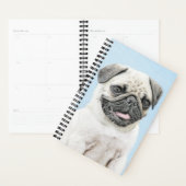 Pug schilderen - Kute Original Dog Art Planner (Display)