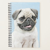 Pug schilderen - Kute Original Dog Art Planner (Voorkant)