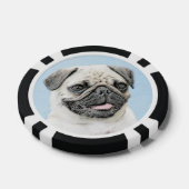 Pug schilderen - Kute Original Dog Art Poker Chips (Enkel)