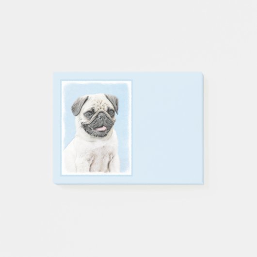 Pug schilderen - Kute Original Dog Art Post-it® Notes (Voorkant)