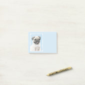 Pug schilderen - Kute Original Dog Art Post-it® Notes (Op bureau)