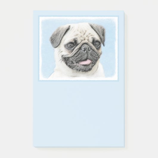 Pug schilderen - Kute Original Dog Art Post-it® Notes (Voorkant)