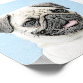 Pug schilderen - Kute Original Dog Art Poster (Hoek)