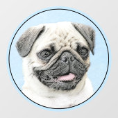 Pug schilderen - Kute Original Dog Art Raamsticker (Vel)