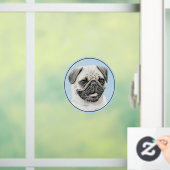Pug schilderen - Kute Original Dog Art Raamsticker (Huis)