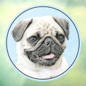 Pug schilderen - Kute Original Dog Art Raamsticker (Vel 3)
