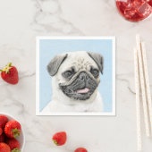 Pug schilderen - Kute Original Dog Art Servetten (Insitu)