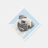 Pug schilderen - Kute Original Dog Art Servetten (Hoek)