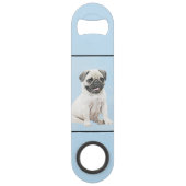 Pug schilderen - Kute Original Dog Art Speed Flessenopener (Voorkant)