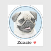 Pug schilderen - Kute Original Dog Art Sticker (Vel)