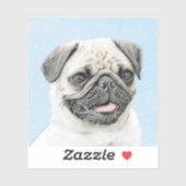 Pug schilderen - Kute Original Dog Art Sticker (Vel)
