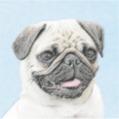 Pug schilderen - Kute Original Dog Art Sticker (Voorkant)