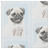 Pug schilderen - Kute Original Dog Art Stof (Close Up)