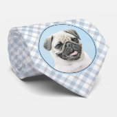 Pug schilderen - Kute Original Dog Art Stropdas (Opgerold)