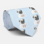 Pug schilderen - Kute Original Dog Art Stropdas (Opgerold)