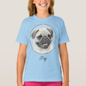 Pug schilderen - Kute Original Dog Art T-shirt (Voorkant)