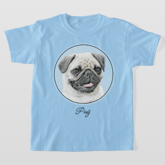 Pug schilderen - Kute Original Dog Art T-shirt (Laagn)