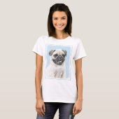 Pug schilderen - Kute Original Dog Art T-shirt (Voorkant volledig)