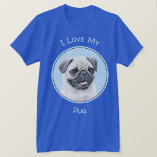 Pug schilderen - Kute Original Dog Art T-shirt