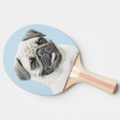 Pug schilderen - Kute Original Dog Art Tafeltennisbatje (Zijkant)