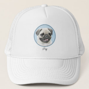 Pug schilderen - Kute Original Dog Art Trucker Pet