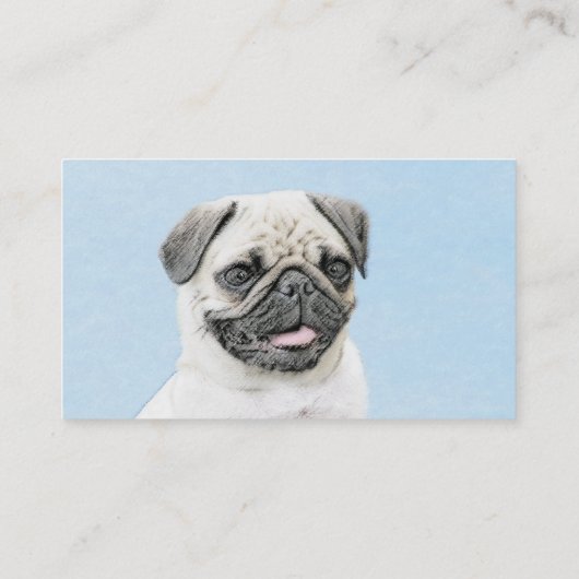 Pug schilderen - Kute Original Dog Art Visitekaartje (Achterkant)