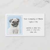 Pug schilderen - Kute Original Dog Art Visitekaartje (Voorkant)