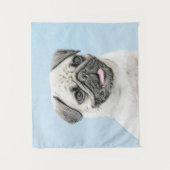 Pug schilderen - Kute Original Dog Art Wandkleed (Voorkant)