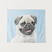 Pug schilderen - Kute Original Dog Art Wandkleed (Voorkant (horizontaal))