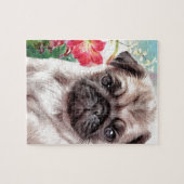 Pug schilderen legpuzzel (Horizontaal)