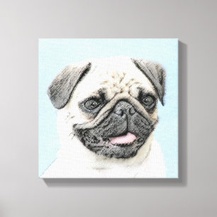 Pug schilderen - Oorspronkelijke dog maken Canvas Afdruk