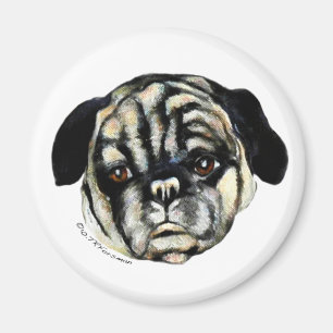 Pug schilderen op canvas Magnet