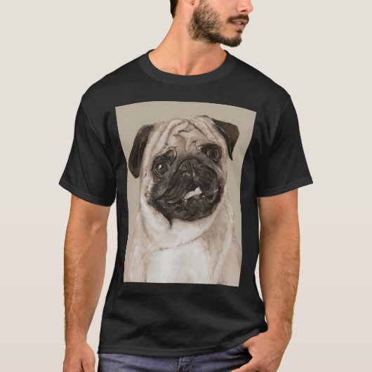 Pug Schilderen T-shirt (Voorkant)