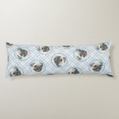 Pug Schilderij Fawn Zilver Schattige Originele Pet Lichaamskussen (Achterkant)