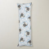 Pug Schilderij Fawn Zilver Schattige Originele Pet Lichaamskussen (Achterkant (Verticaal))