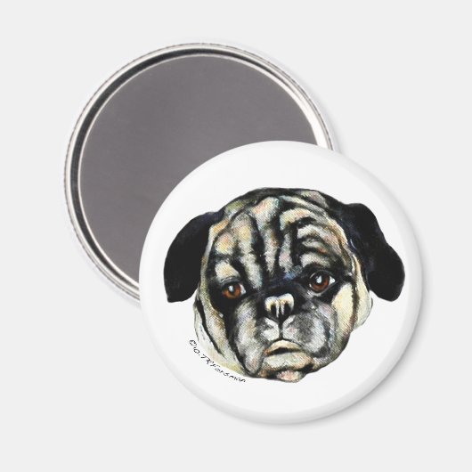 Pug schilderij op canvas Magneet (Voorkant / Achterkant)