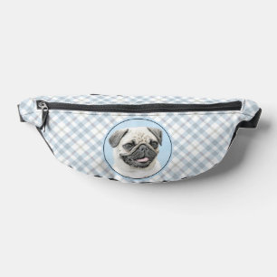 Pug Schilderij Reekalf Zilver Schattig Originele H Heuptasje