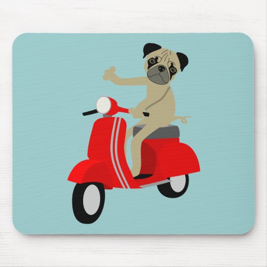 Pug scooter muismat (Voorkant)