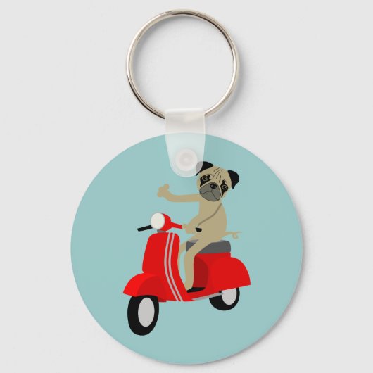 Pug scooter sleutelhanger (Voorkant)