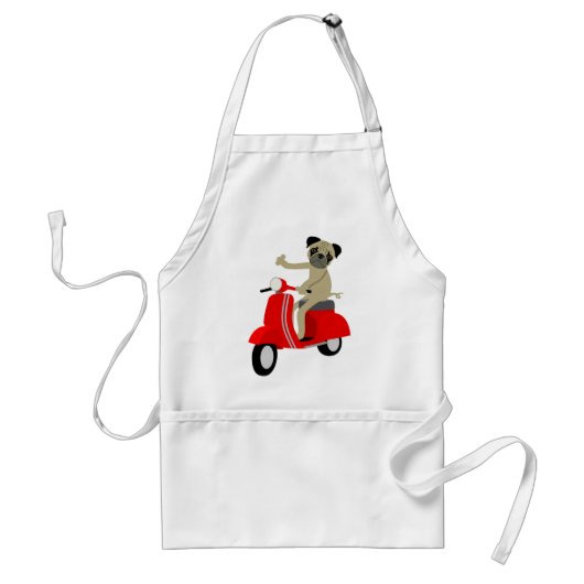 Pug scooter standaard schort (Voorkant)