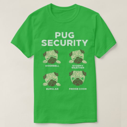 Pug Security Funny Animal Pet Hondenliefhebber Own T-shirt (Design voorkant)