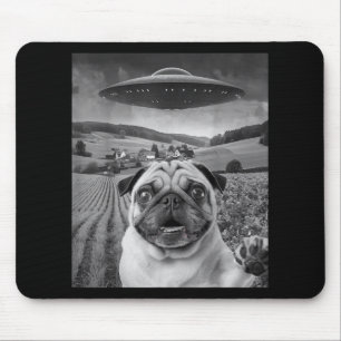 Pug Selfie Met Alien UFO Grappige Pug Gifts Voor M Muismat