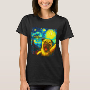 Pug Selfie Met Alien Ufo Grappige Sterrennacht Van T-shirt